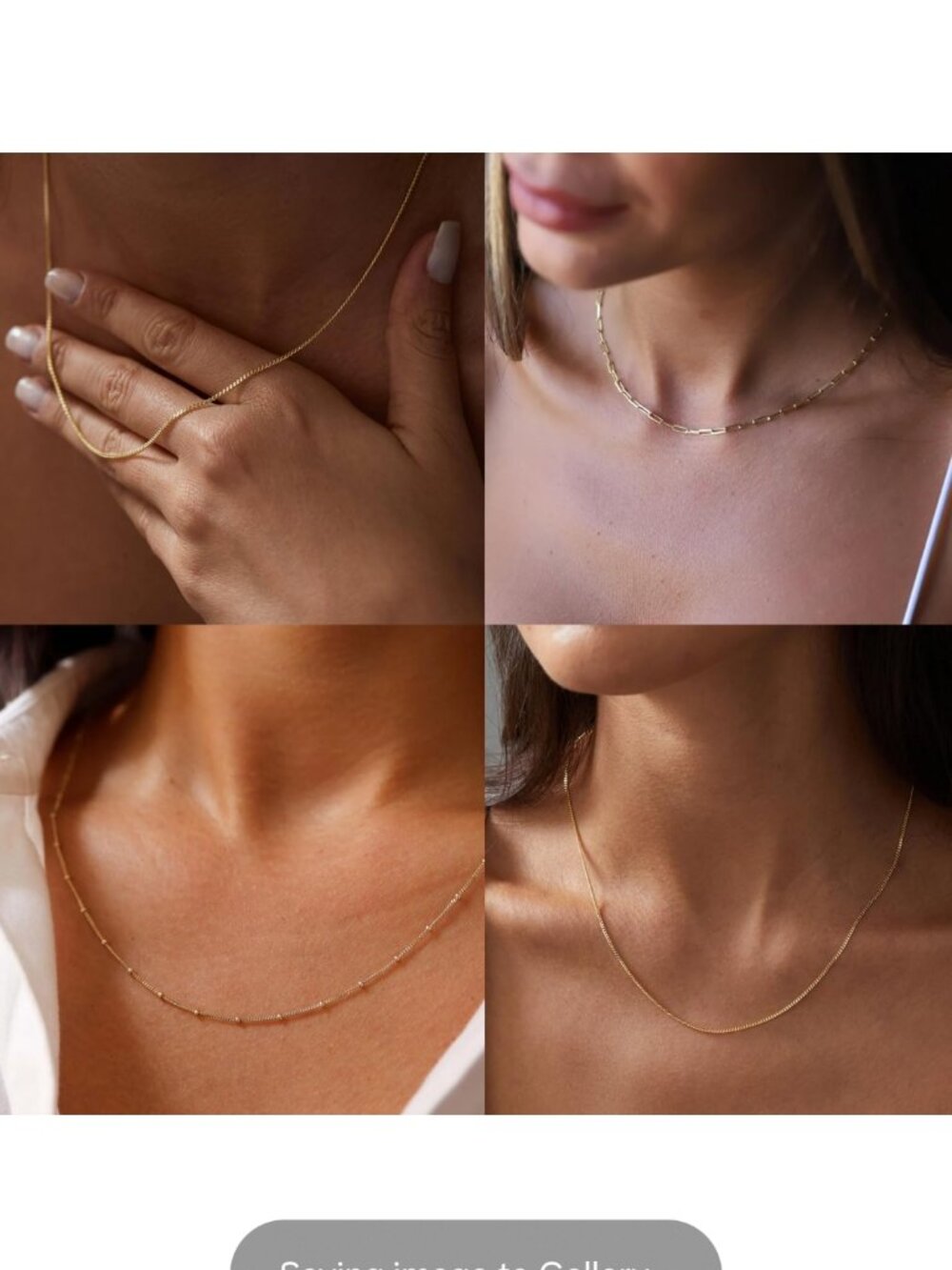 14k Gold / 304 No Tarnish 3 chain layered adjustable set - Picture 7 of 8